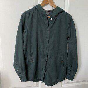 Outdoor Research Feedback Flannel Hoodie Womens S Green Button Up Gorpcore